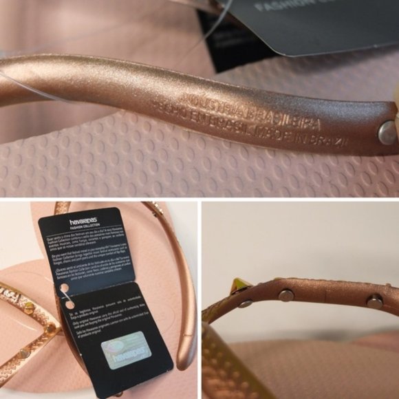 Spiked Havaianas Slim Rocky Rose Gold Ballet - Picture 7 of 8